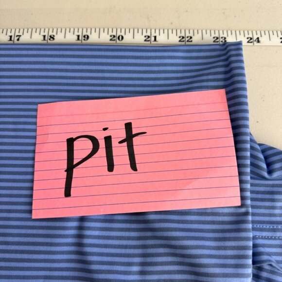 Rorie Whelan Golf Striped Performance Stretchy Polo Shirt - Size L - Picture 9 of 11